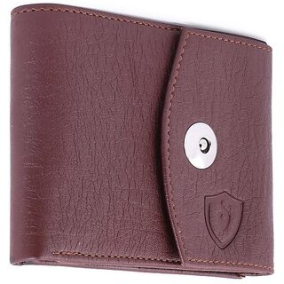                       Keviv Mens Brown Artificial Leather Wallet - Mini  (10 Card Slots)                                              