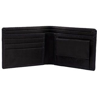                       Keviv Mens Casual Black Genuine Leather Wallet - Mini  (10 Card Slots)                                              
