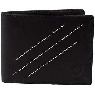                       Keviv Mens Casual Black Genuine Leather Wallet - Mini  (5 Card Slots)                                              