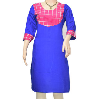                       Flora's Self Design Rayon Kurti                                              