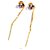 Fashionable Ruby Brass Tassel Earring