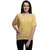RENKA Casual Regular Sleeves Printed Women Gold Top