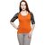 RENKA Casual Regular Sleeves Solid Women Black, Orange Top