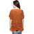 RENKA Casual Regular Sleeves Striped Women Black, Orange Top