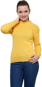 RENKA Casual Regular Sleeves Solid Women Yellow Top