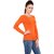 RENKA Casual Regular Sleeves Solid Women Orange Top