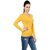 RENKA Casual Raglan Sleeves Solid Women Yellow Top