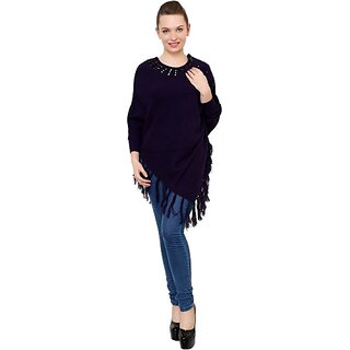                       RENKA Acrylic Blend Poncho                                              