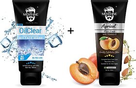 The Menshine Combo Kit Of Oil Clear Icy Face Wash & Apricot Face Scrub Face Wash (100 G)