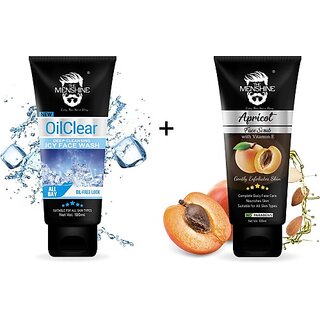 The Menshine Combo Kit Of Oil Clear Icy Face Wash & Apricot Face Scrub Face Wash (100 G)