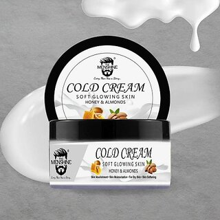 The Menshine Cold Cream | Soft Glowing Skin Honey & Almonds | Skin Nourishment | For (50 G)