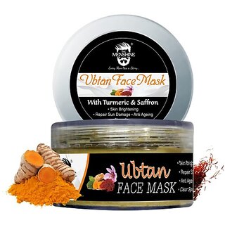 The Menshine Ubtan Face Mask With Turmeric & Saffron | Repair Sun Damage | Clear Spots | Anti Ageing | Skin Brightening | Face Mask (50 G)