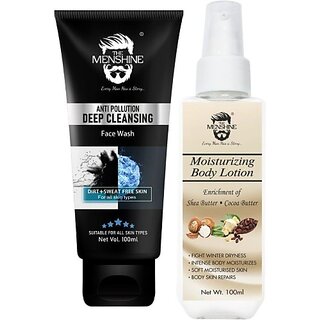 The Menshine Combo Kit Anti Pollution Deep Cleansing Moisturizing Body Lotion (100Ml Each) (2 Items In The Set) The Menshine Combo Kit Anti Pollution Deep Cleansing Moisturizing Body Lotion (100Ml Each) (2 Items In The Set)