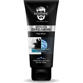                       The Menshine Anti Pollution Deep Cleaning Face Wash (100Ml) Men All Skin Types Face Wash (100 Ml)                                              