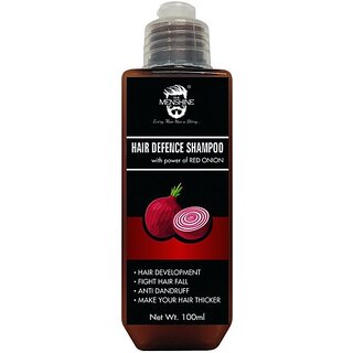                       The Menshine Red Onion Hair Defence Shampoo 100Ml | Fight Hair Fall | Anti Dandruff (100 Ml)                                              