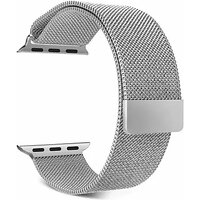 Magnet Watch Belt For IWatch All Series 42/44 mm SILVER 44 mm Metal Watch Strap  (Silver)