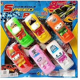 Hinati Super Racer Power6 plastic Die Cast Set Pack of 6 (Not Battery Powered) (Multicolor, Pack of 6)