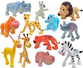 Hinati Funny Cute Wild Animal Figure Toy Set of 12