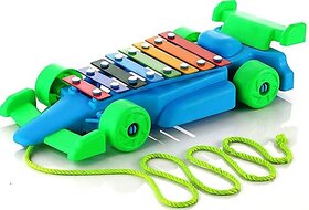 Hinati Car Shaped Xylophone Musical Toys for Kids with 8 Knots, Non-Toxic (Multicolor)