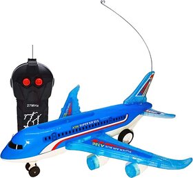 Hinati 2 Way Air Bus plane RC A386 with 3D Light and realistic Sound (blue)