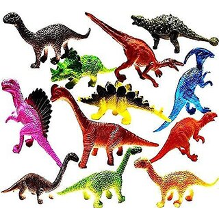 Hinati Dinosaur Animals Toys for Kids Set of 12PCs Non Toxic Educational (Multicolor)