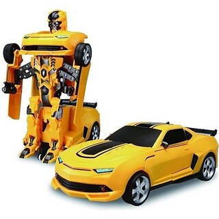 Hinati 2 in 1 Deformation Robot Car Bump amp Go Action Transformer with Light amp Music (Multicolor)