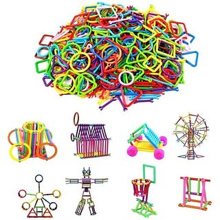 Hinati Assembly Colorful Straw Educational Building Blocks for Kids (Multicolor)
