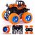 Hinati 4WD Truck Cars Push and Go Toy Trucks Friction Powered (Pack of 2 - Multicolor) (Multicolor)