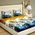 Choco Creation 3D Printed Multicolor 140 Polycotton Double Bedsheet (240 cm x 220 cm) Set Of 1 Bedsheet and 2 Pillow