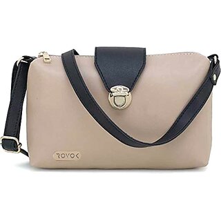                       Rovok Women Beige Sling Bag - Regular Size                                              