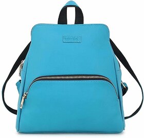 Rovok Small 10 L Backpack Womens PU Leather Waterproof Backpack for School/College/Office/Coaching  (Brown, Blue)