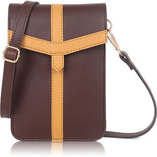 Rovok Mobile Phone Pouch Sling Bag  (Brown, 0.2 L)