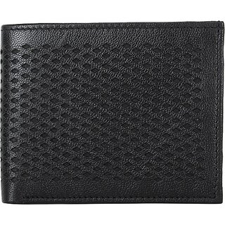                       Rovok Men Black Genuine Leather Wallet - Regular Size  (6 Card Slots)                                              