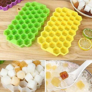 S4 Silicone Ice Cube Trays 32 Cavity Per Ice Tray Pack of 2,Multi color
