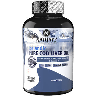 NATURYZ Icelandic COD Liver Oil Capsules with Natural Omega 3 and Vitamins (A D) (200 No) NATURYZ Icelandic COD Liver Oil Capsules with Natural Omega 3 and Vitamins (A D) (200 No)