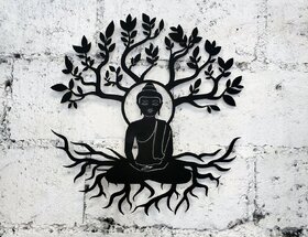 TNQ Home Decor Buddha Wall Art Metal  Wall Accessories  Wall Hangings  Yoga Buddha tree of life Decoration Item