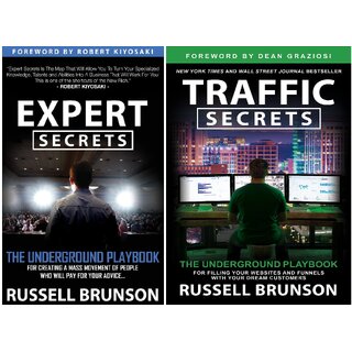 Russell Brunson 2 Books Set Expert Secrets  Traffic Secrets(English,Paperback)