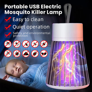                       UnV Mosquito Killer with LED Lamp, Rechargeable Battery Powered Electric Shock (Multi)                                              