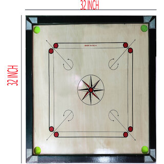 Buy awesome 32 Inch Carom Board Coins Striker and powder pack