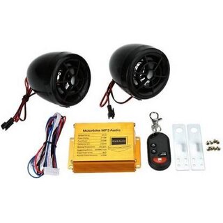                       love4ride Evergreen Anti Theft Alarm  Audio System MP3 With FM Dual Speaker Bike Stereo System                                              
