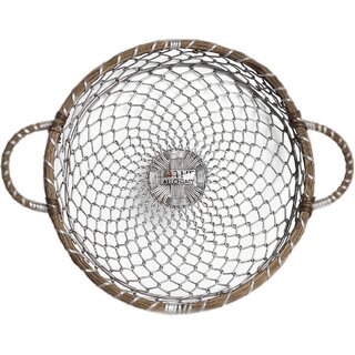                       Silver Multipurpose Basket With Handle                                              