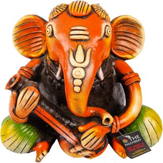                       The Allchemy Terracotta Ganesh ji music big                                              