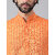 Riag Mens Ethnic Orange Cotton Kurta Pyjama Set