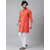 Riag Mens Ethnic Red Cotton Kurta Pyjama Set