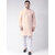 Riag Mens Ethnic Beige Solid Long Kurta