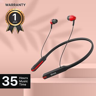                      FPX Horizon Wireless neckband with 32HR playtime Bluetooth Headset  (Red, In the Ear)                                              