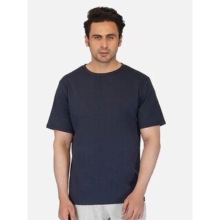 Elegant Men Navy Blue Drop Shoulder T-shirt 2025 at ShopCircuit | ONDC
