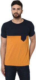 THE MINI NEEDLE Mens Solid Orange Tshirt