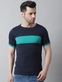 THE MINI NEEDLE Mens Solid Blue Tshirt