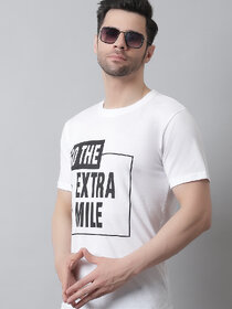 THE MINI NEEDLE Mens Printed White Tshirt